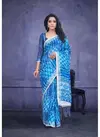 Blue Colour Apple Indigo Latest Exclusive Pure Linen Casual Wear Saree 101